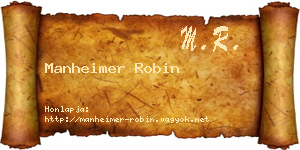 Manheimer Robin névjegykártya